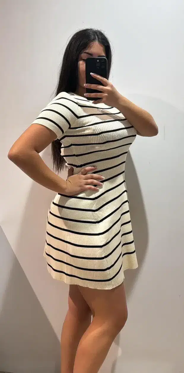 VESTIDO FLUIDO RAYAS - Imagen 1