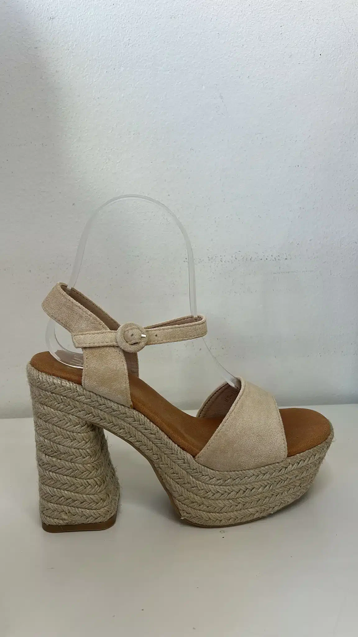 TACON ESPARTO MIU BEIGE - Imagen 1