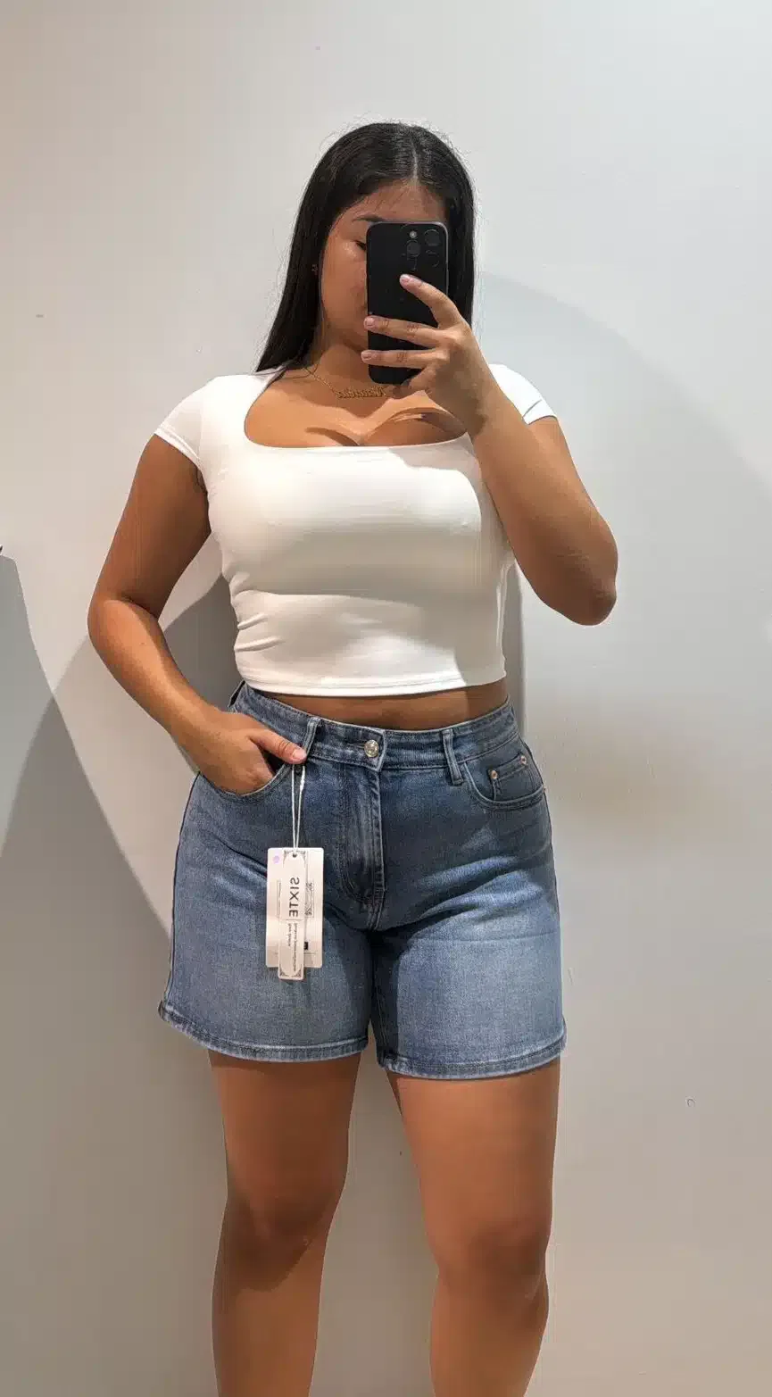 CAMISETA CORTA ESCOTE CUADRADO - Imagen 1