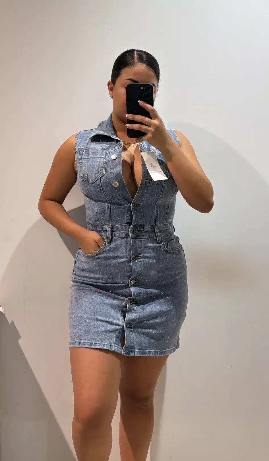 VESTIDO VAQUERO BRILLO - Imagen 1