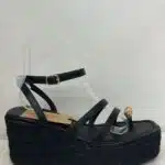 SANDALIA NEGRA RECTA ANILLO