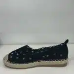 SANDALIA BAJA TRIANGULOS NEGRA