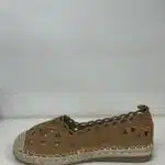 SANDALIA BAJA TRIANGULOS CAMEL