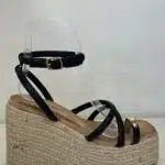 SANDALIA ANILLO DOS TIRAS NEGRO