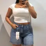 CAMISETA CORTA ESCOTE CUADRADO