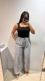 Pantalón puño vichy - Nataly Shop