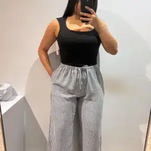 Pantalón puño vichy - Nataly Shop