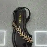 SANDALIA HOJAS MARRON