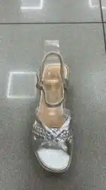 SANDALIA CRUCE TRENZADA PLATA