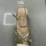 SANDALIA CRUCE TRENZADA DORADA