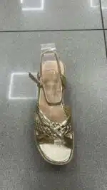 SANDALIA CRUCE TRENZADA DORADA