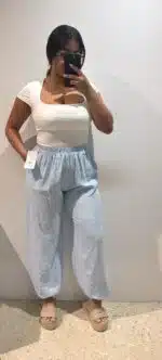 PANTALON LINO PUÑO LOW