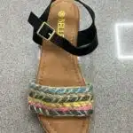 SANDALIA RECTA RAFIA NEGRA
